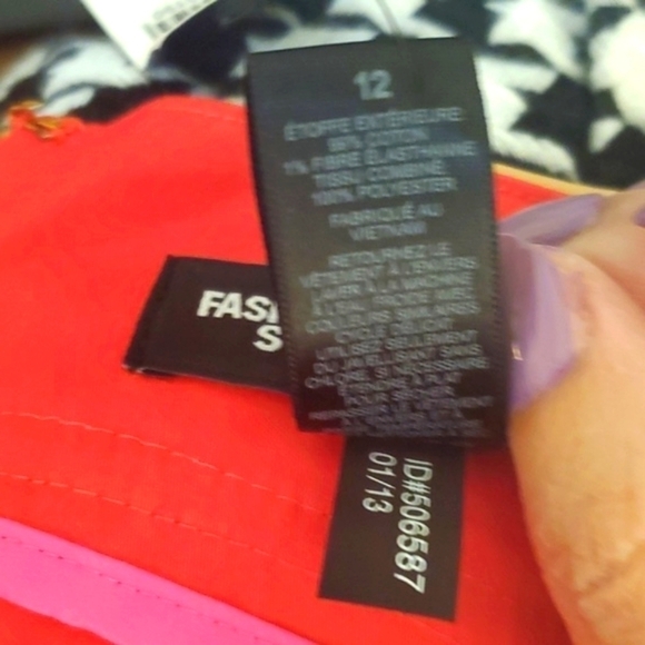 NWT Express Size 12 Red Tan Mini Skirt | High Rise Multicolor Workwear - Picture 14 of 15